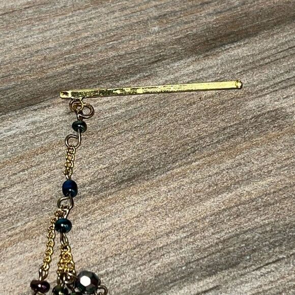 Hair Extension Hair Bobby Pin Blue Gold Tome Boho Hippie Chic Genuine Feather - Picture 2 of 6